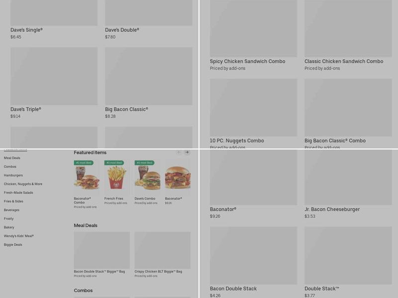 Wendy's Menu