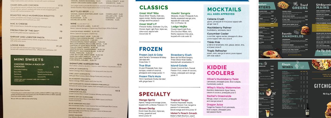 Gitchigoomie Grill Menu