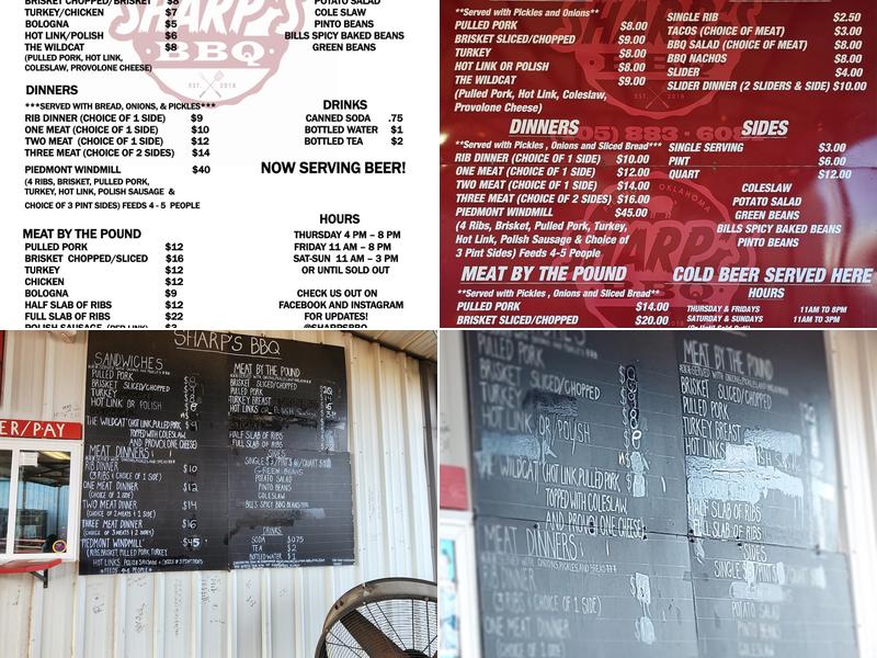 Sharp’s BBQ Menu