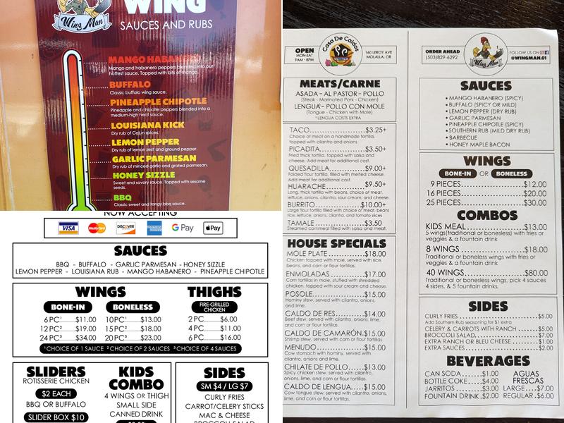 Casa De Caldos & Wingman Menu