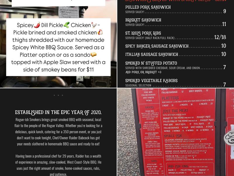 Rogue-Ish Smokers Menu