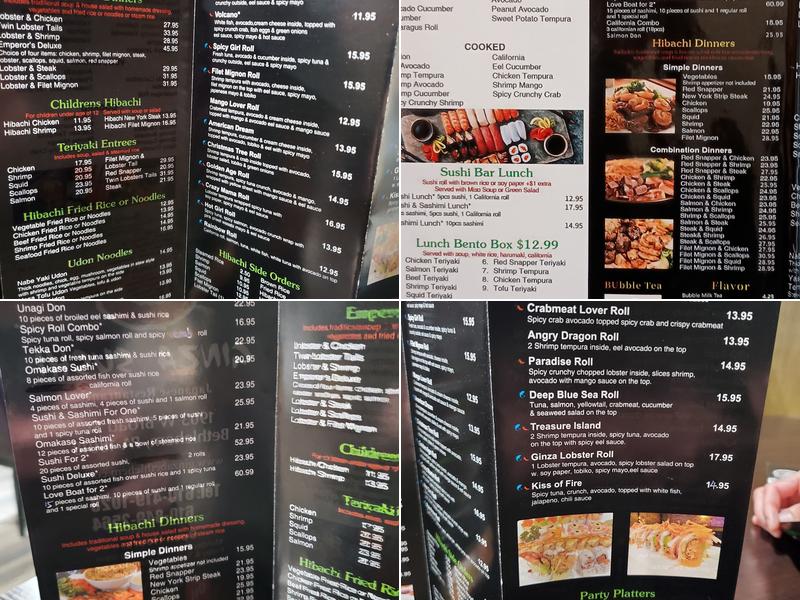 Ginza Sushi Japanese Restaurant Menu