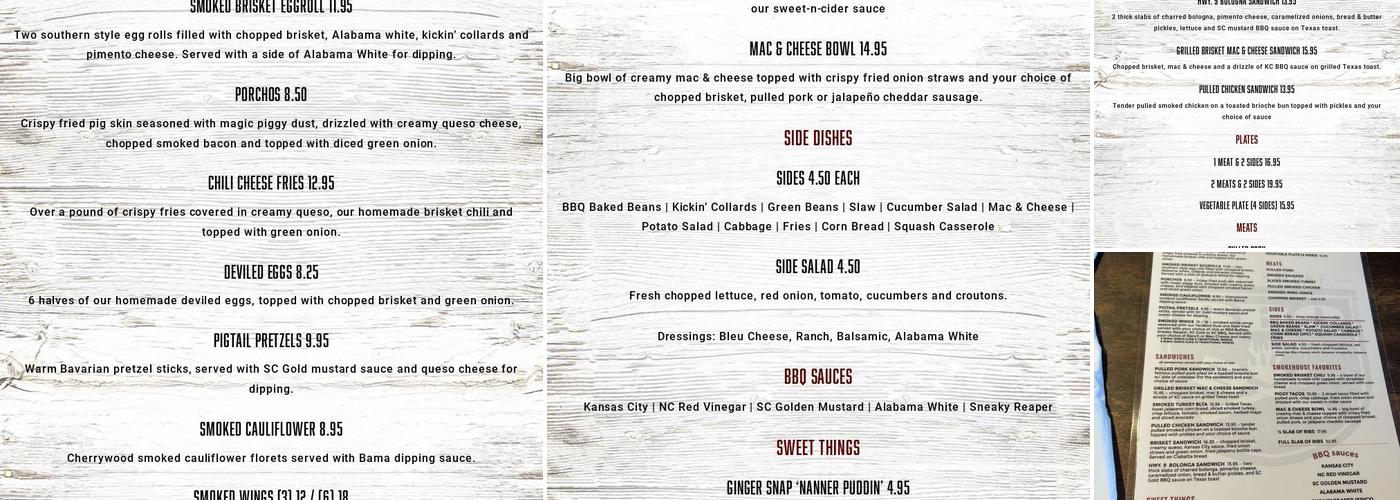 Gracious Pig Smokehouse Menu