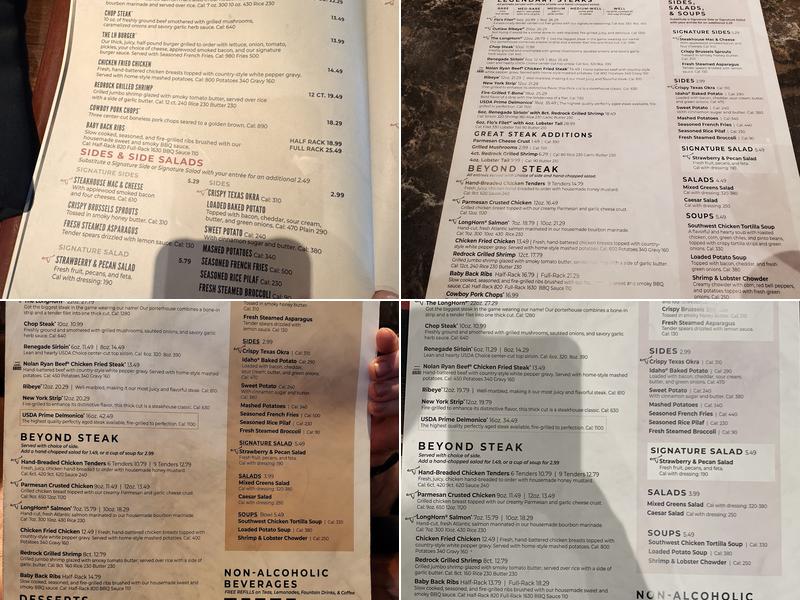 LongHorn Steakhouse Menu