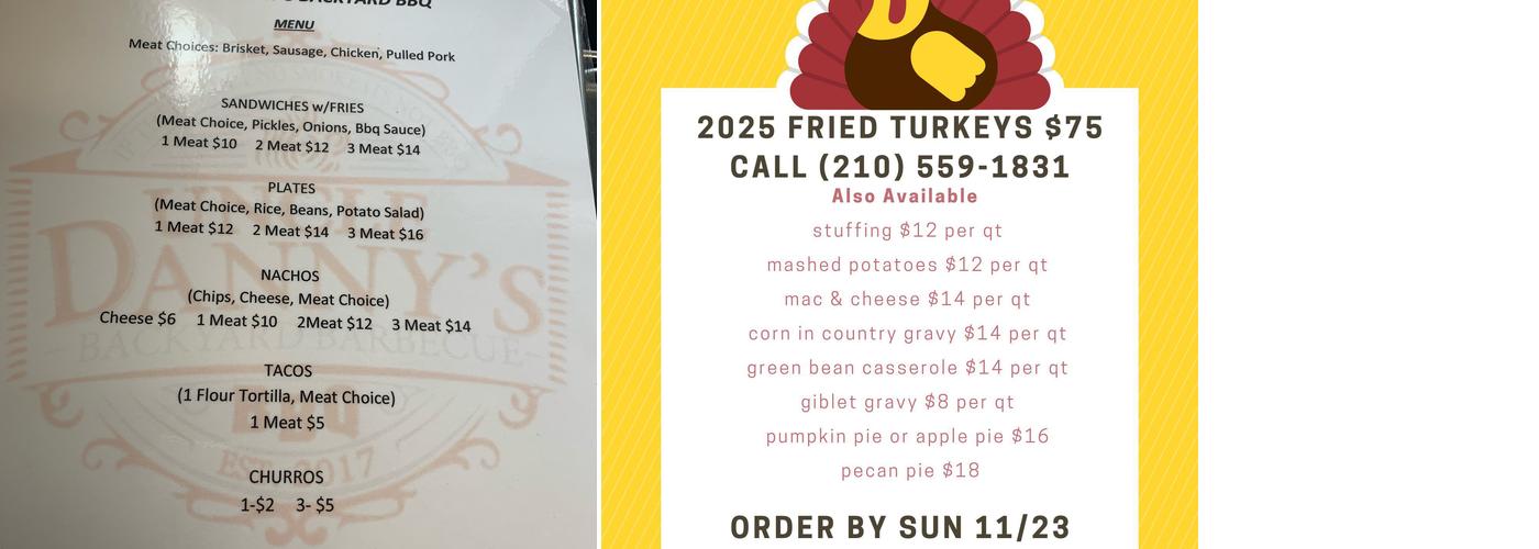 UNCLE DANNY'S BACKYARD BBQ Menu