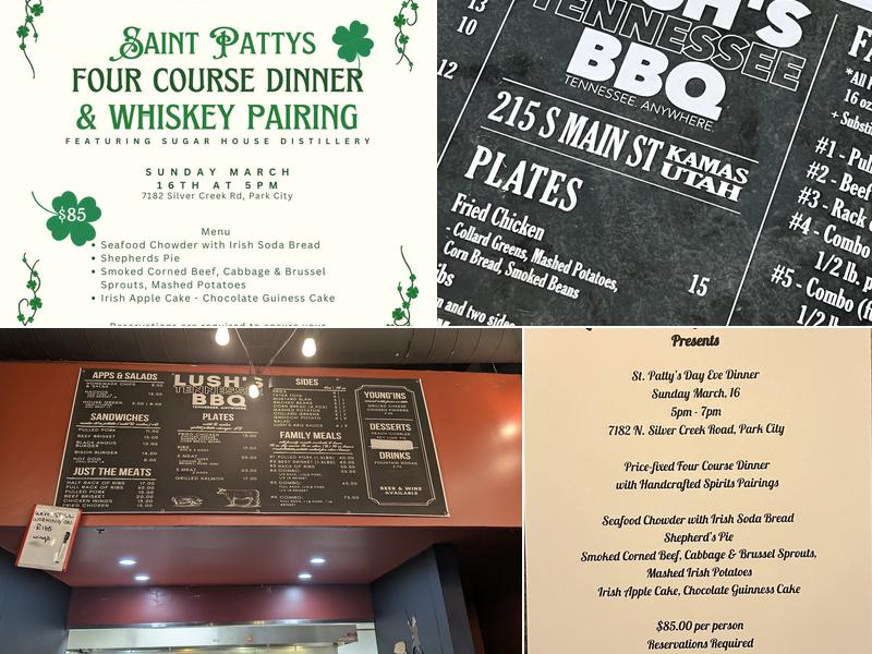 Lush’s Tennessee BBQ Menu