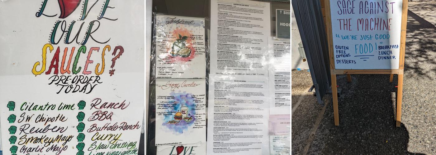 Sage Against the Machine Bellingham Menu