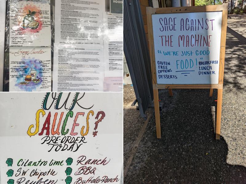 Sage Against the Machine Bellingham Menu