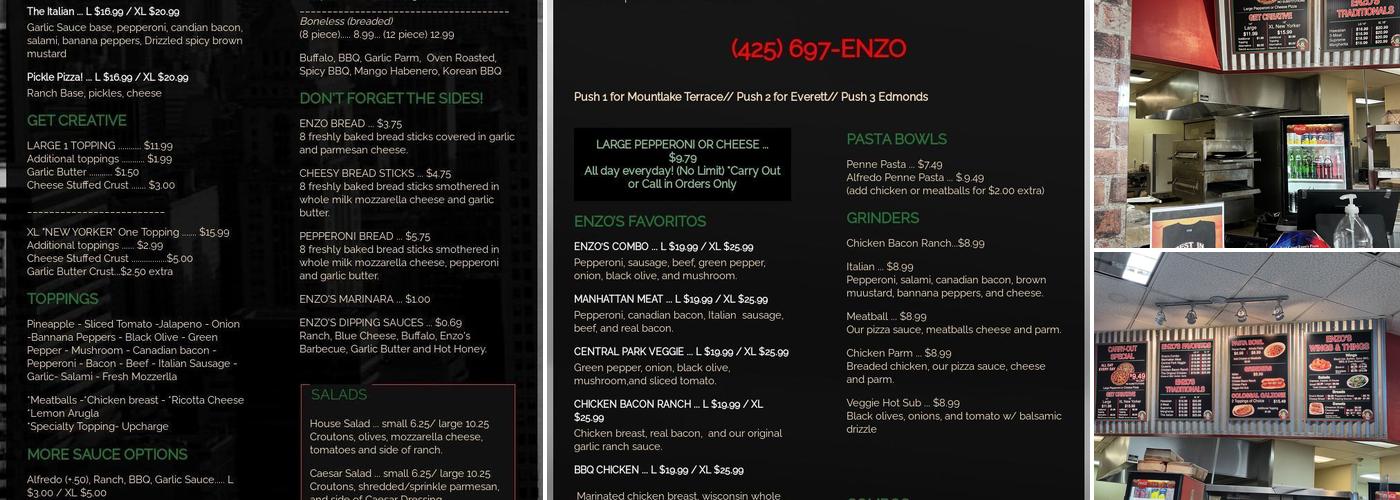 East Coast Enzo’s Pizza (Mlt) Menu