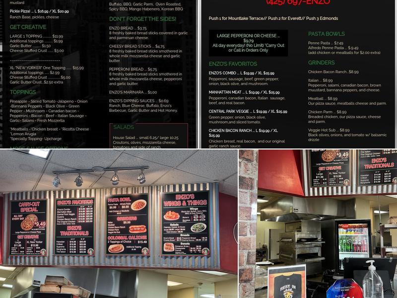 East Coast Enzo’s Pizza (Mlt) Menu