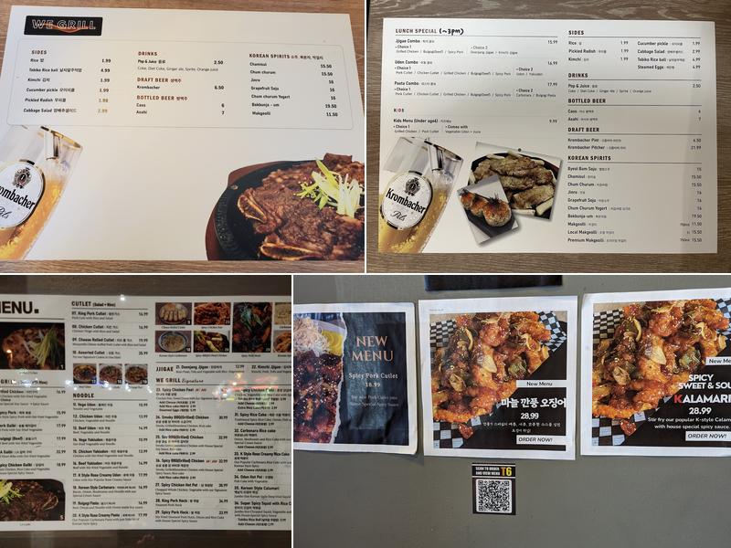We Grill Korean Eatery Menu