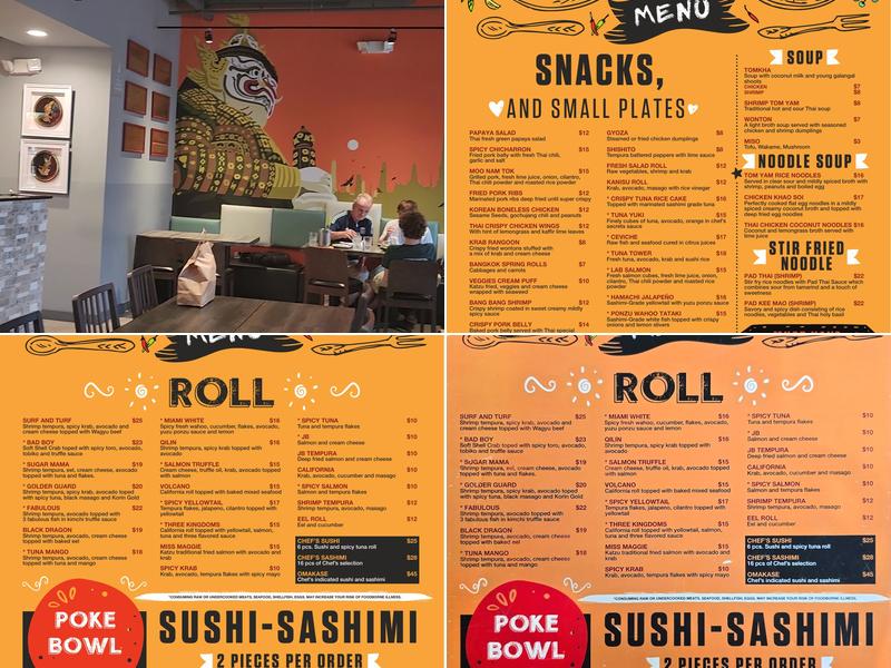 Pla-Tu Sushi Thai Tapas Menu