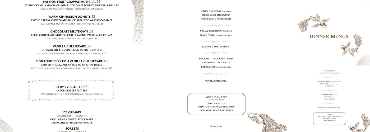 Sexy Fish Miami Menu