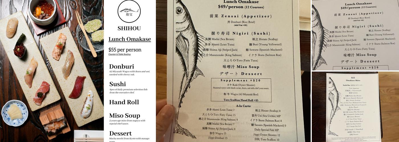 Omakase Shihou (Shiro) - Upper West Side Menu