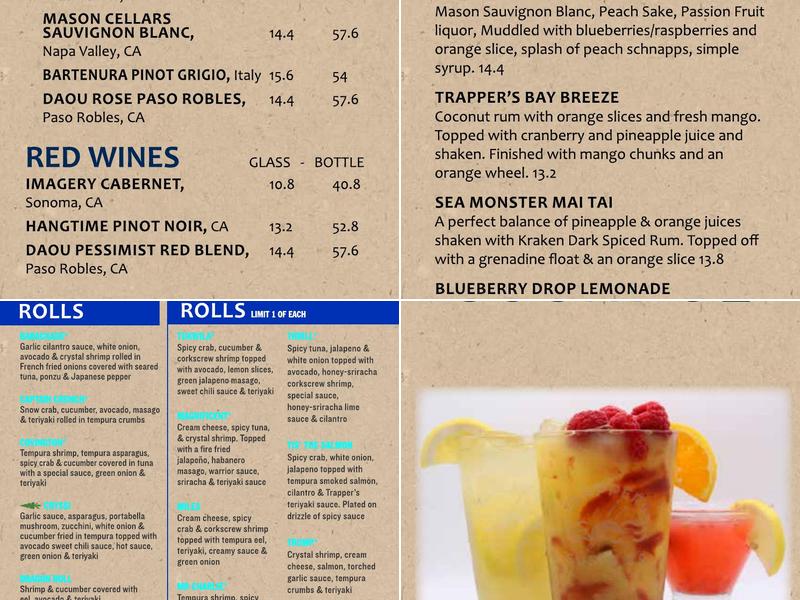 Trapper’s Sushi Co. Tacoma Menu