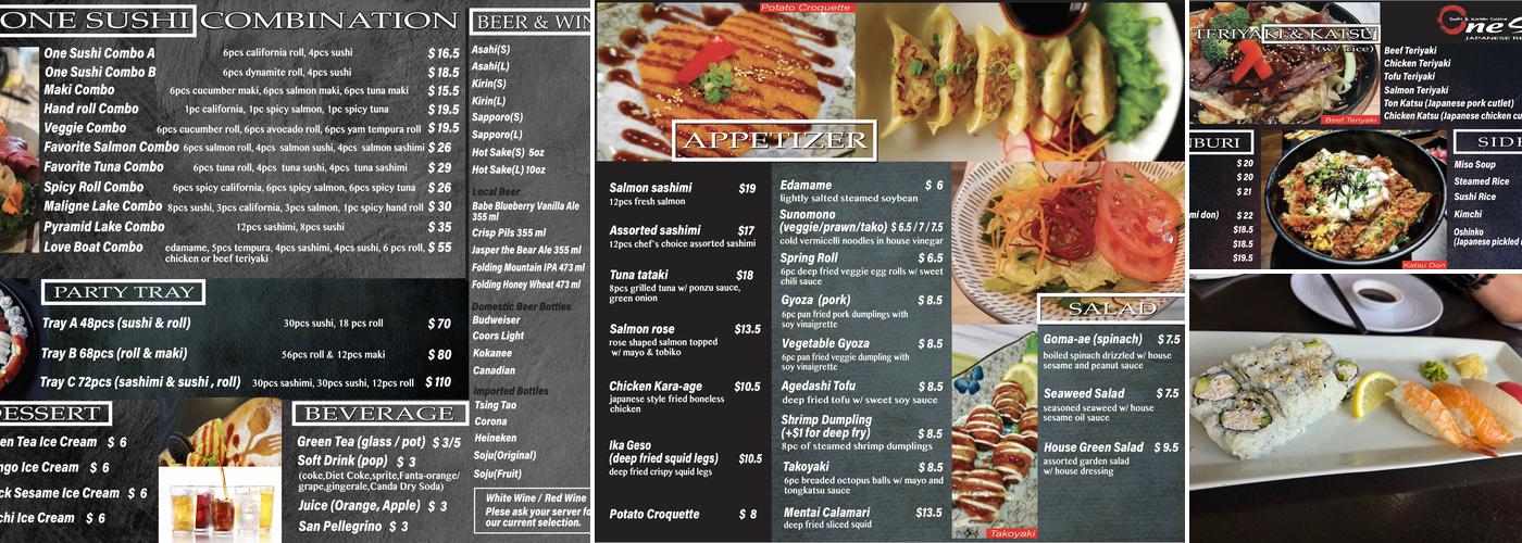 One Sushi Menu