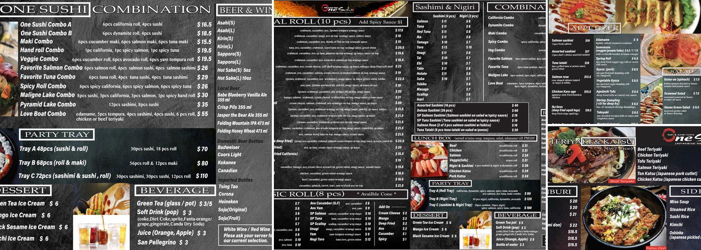 One Sushi Menu