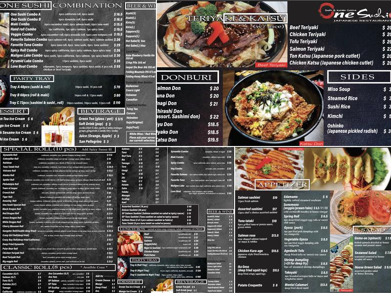 One Sushi Menu