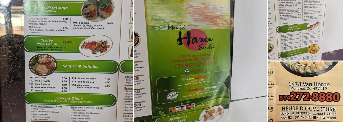 Haru Sushi Menu