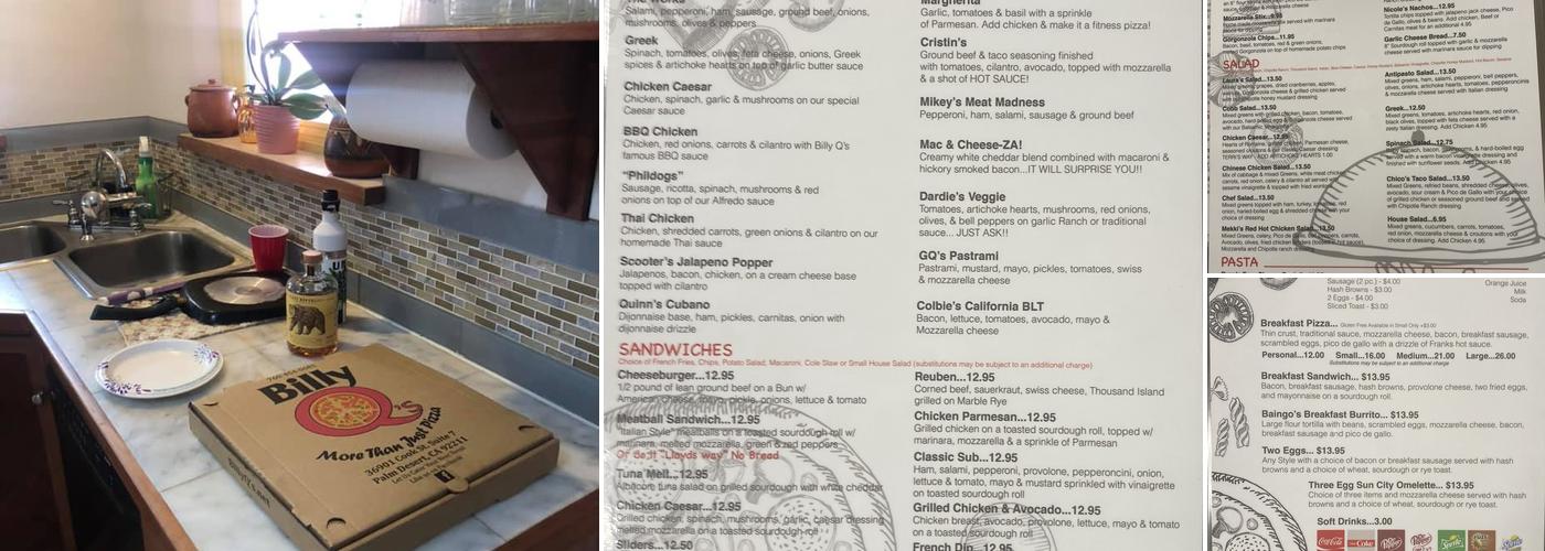 Billy Q's Sun City Menu