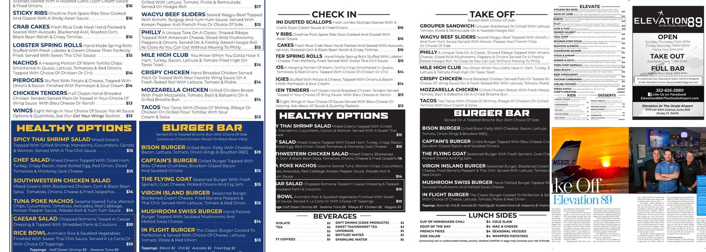 Elevation89 Menu