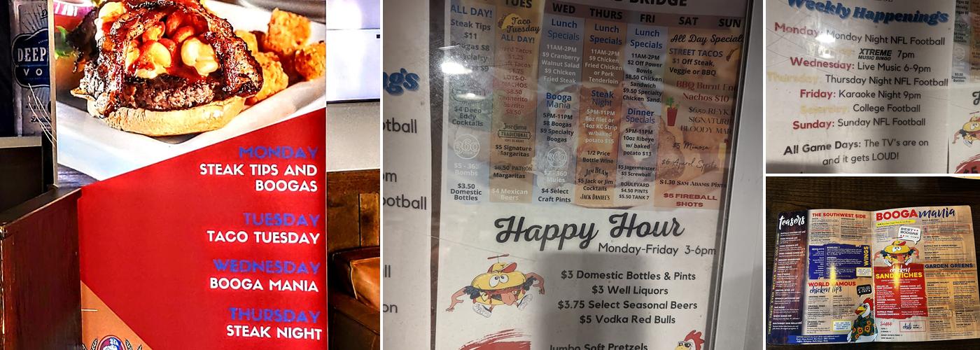 Tanner's Menu