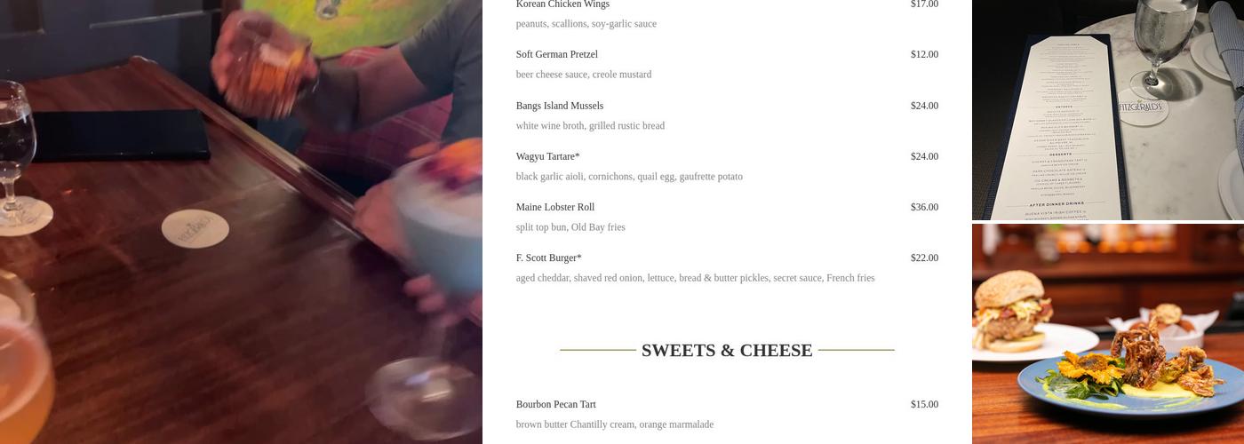 Fitzgerald's Menu