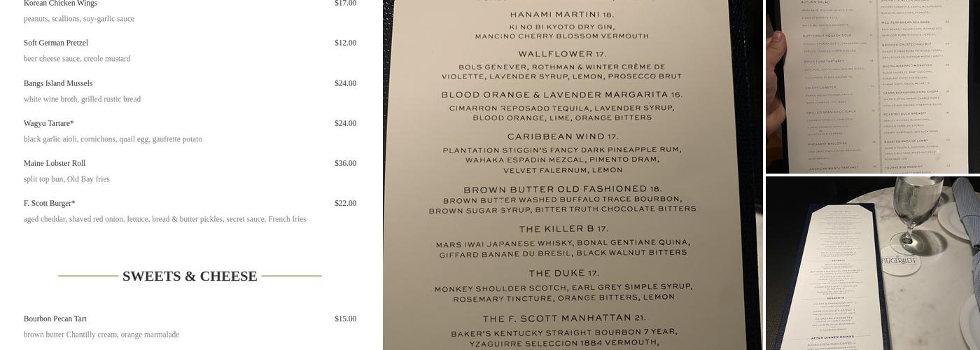 Fitzgerald's Menu