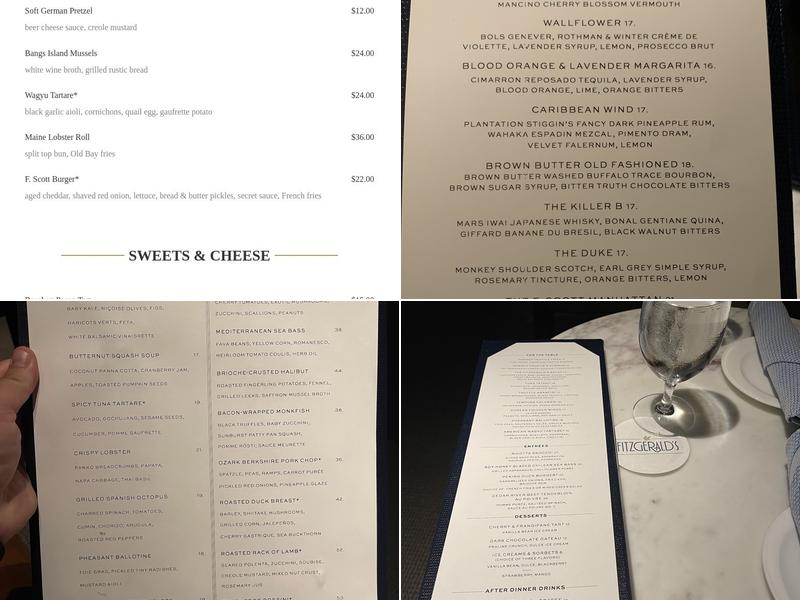 Fitzgerald's Menu
