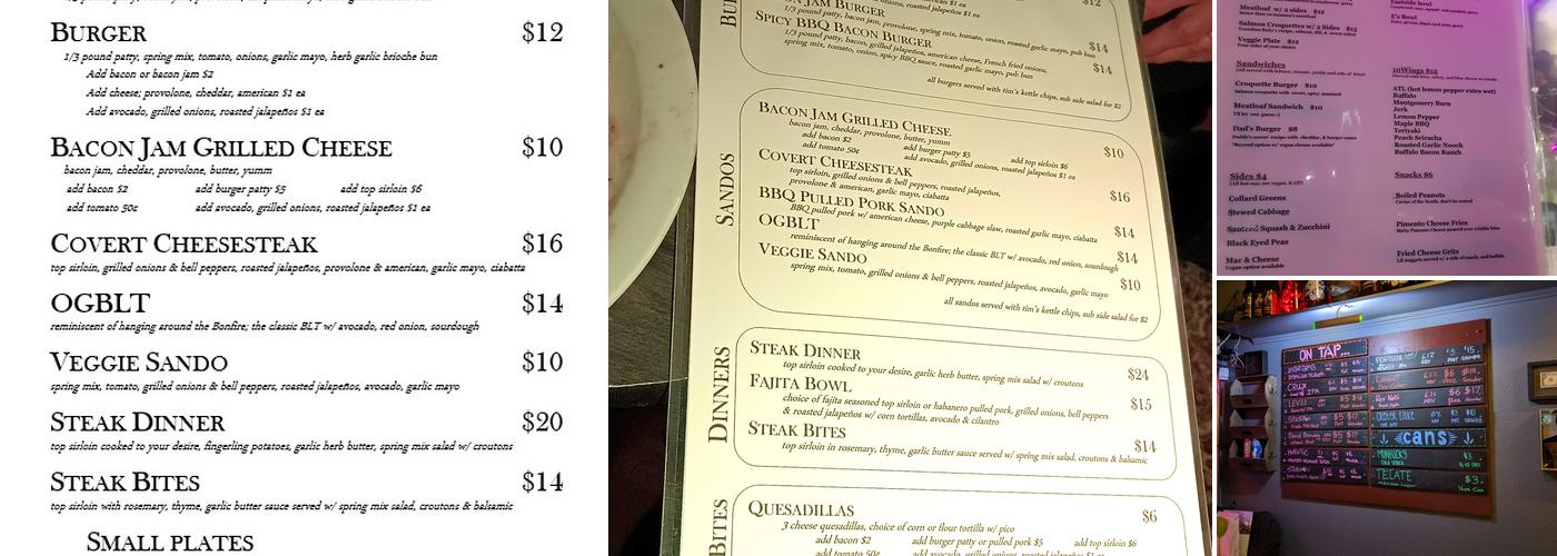 Covert Café Menu