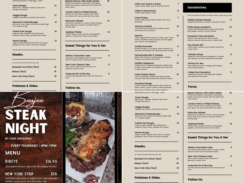 Knockouts Menu