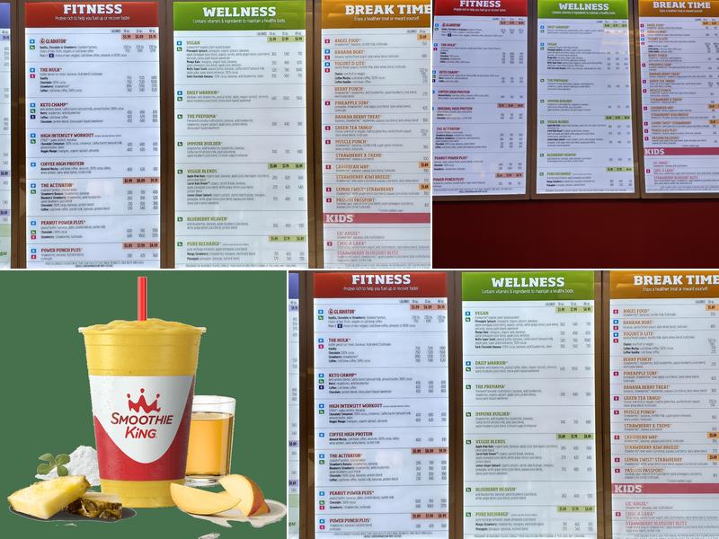 Smoothie King Menu