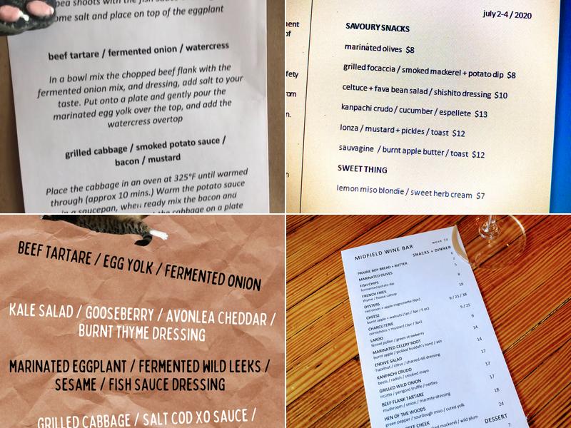 Midfield Wine Bar Menu