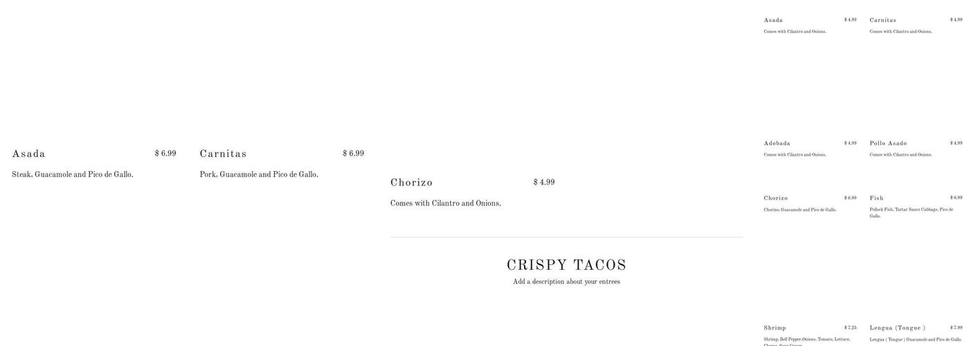 Los Burritos Express Menu