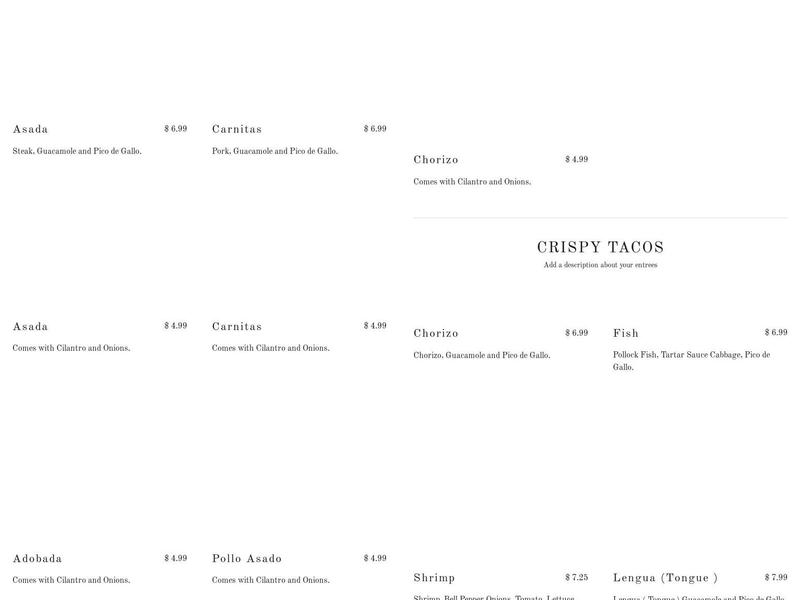 Los Burritos Express Menu