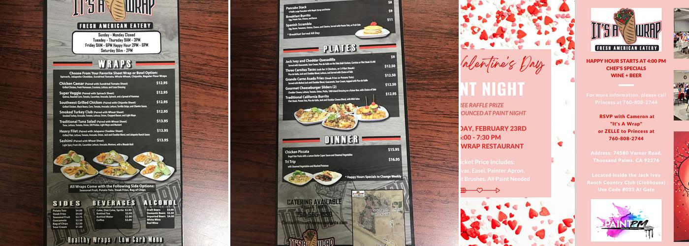 It's A Wrap Menu