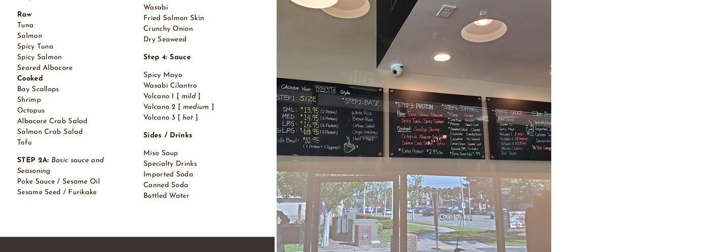 Poke Tiki - Irvine Menu