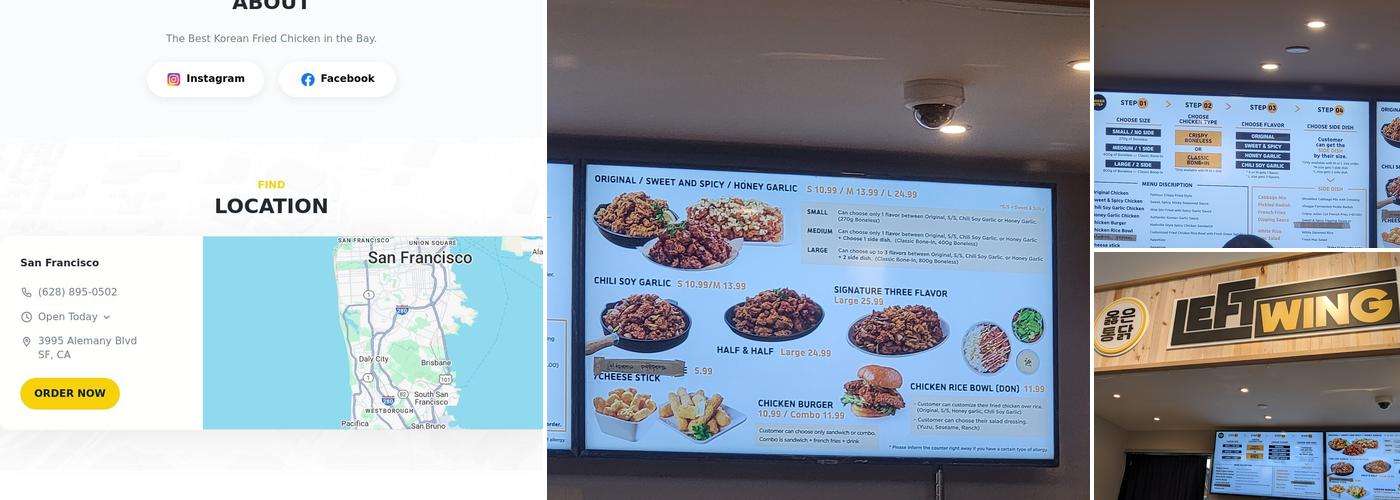 Left Wing - San Francisco Menu
