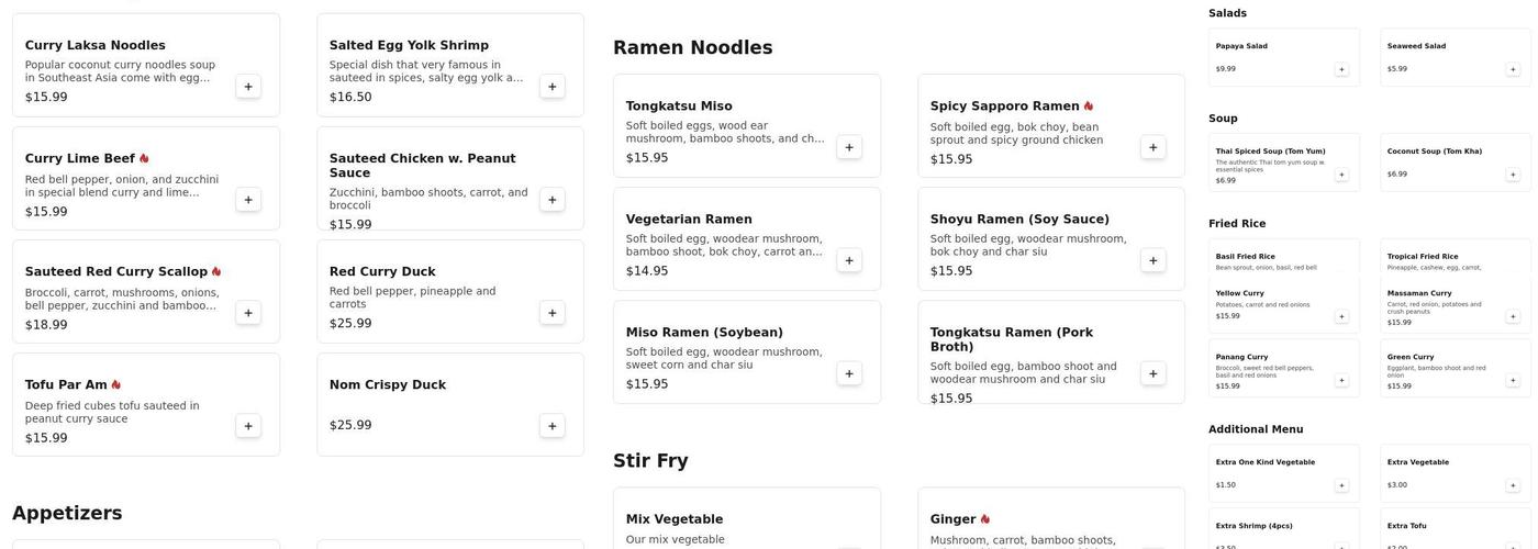 Nom Nom Thai Menu
