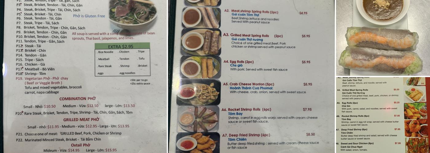 New Pho Menu
