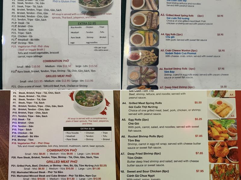 New Pho Menu