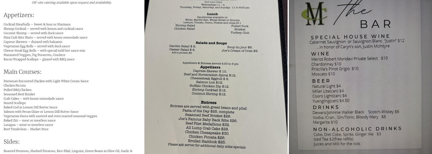 MAC's Catering Menu