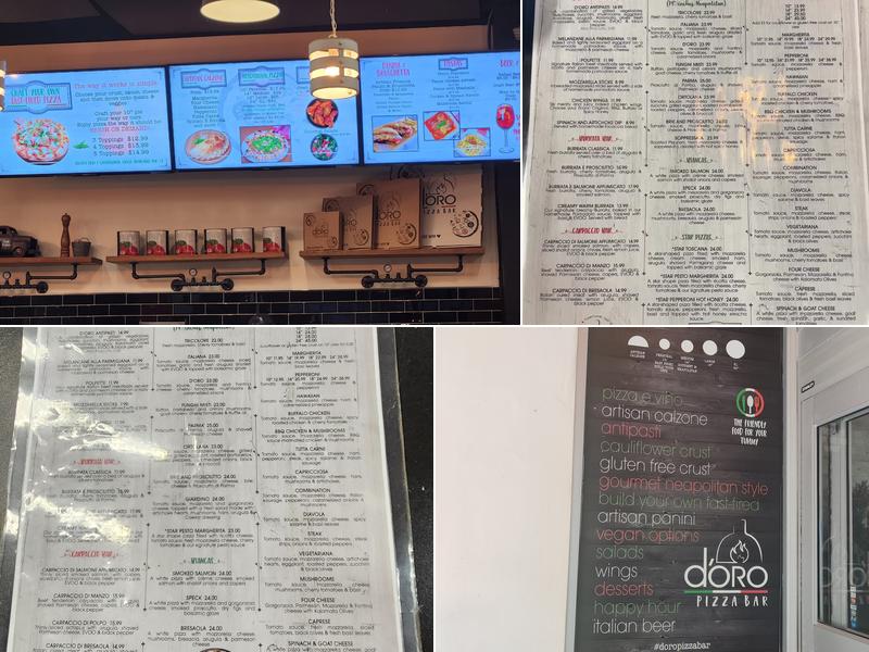 D'Oro Pizza Bar Menu