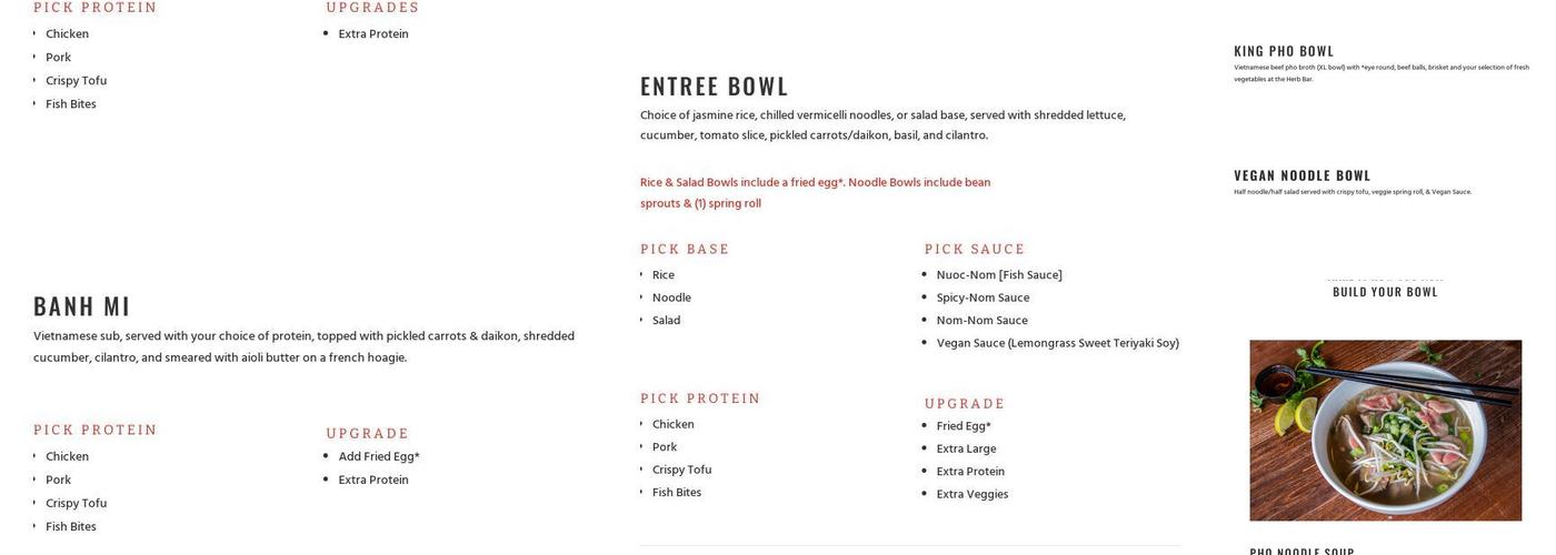 Viet-Nomz Lake Mary Menu