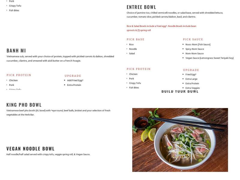 Viet-Nomz Lake Mary Menu