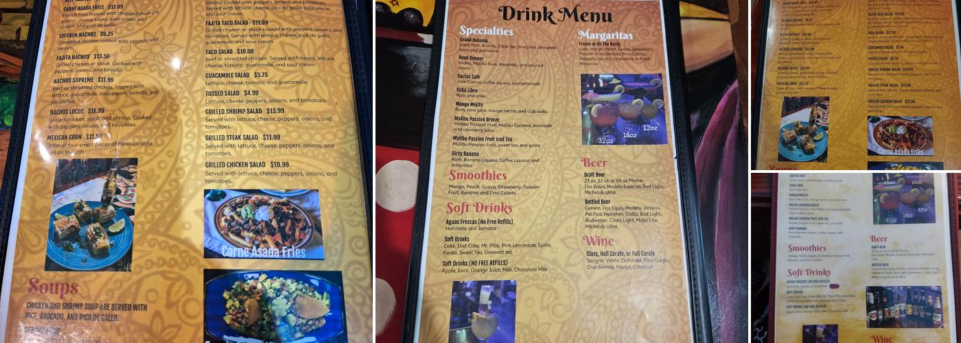 Las Lomas Mexican grill Menu