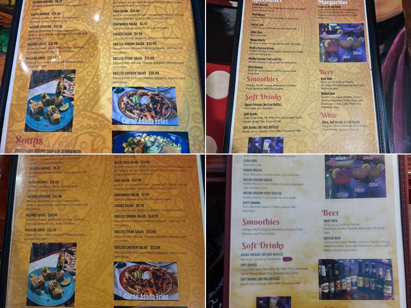 Las Lomas Mexican grill Menu