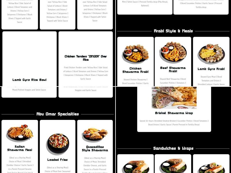 Abu Omar Halal - Baton Rouge, LA Menu