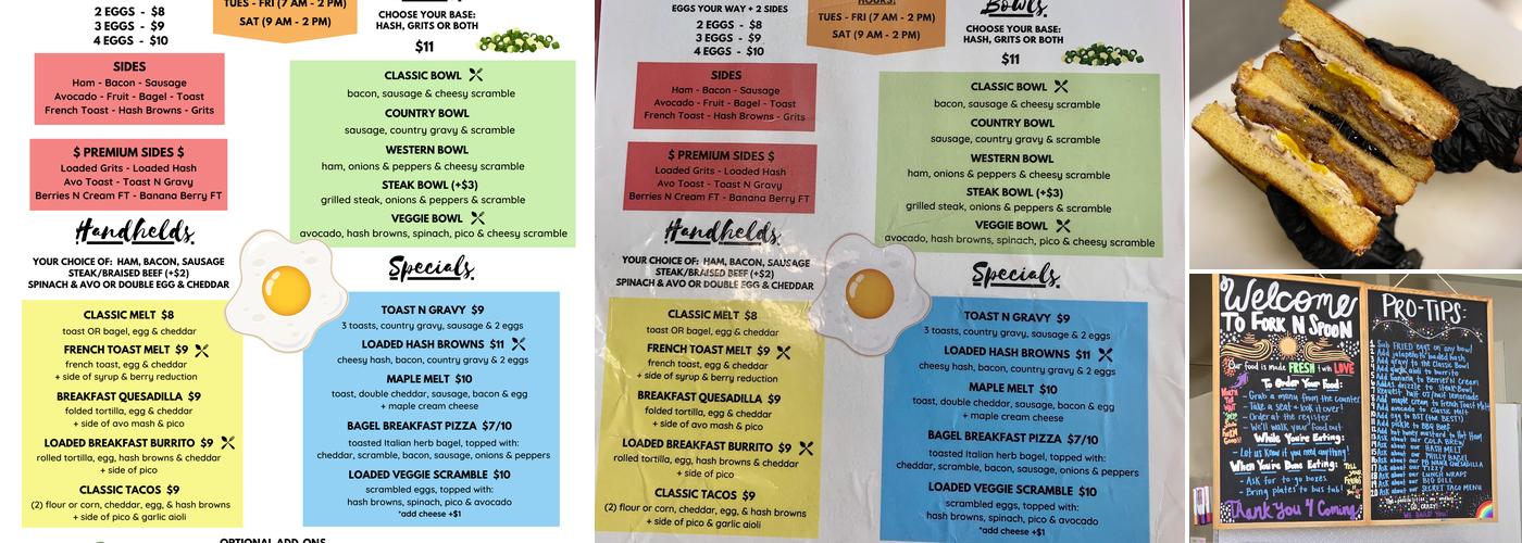 Fork N Spoon Menu