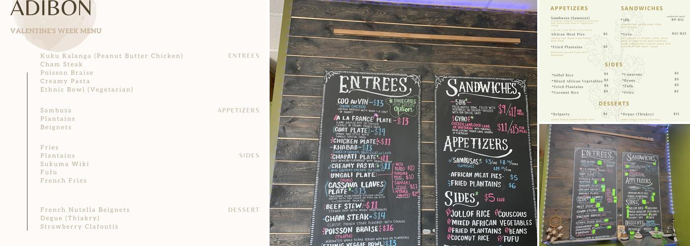 ADIBON FUSION CUISINE Menu